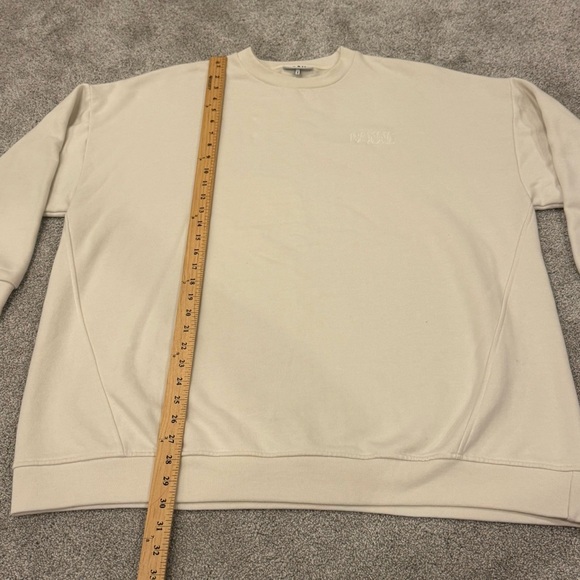 Ganni Isoli Oversized Crewneck Sweatshirt Cream White Size Small Medium Like New - Picture 10 of 13